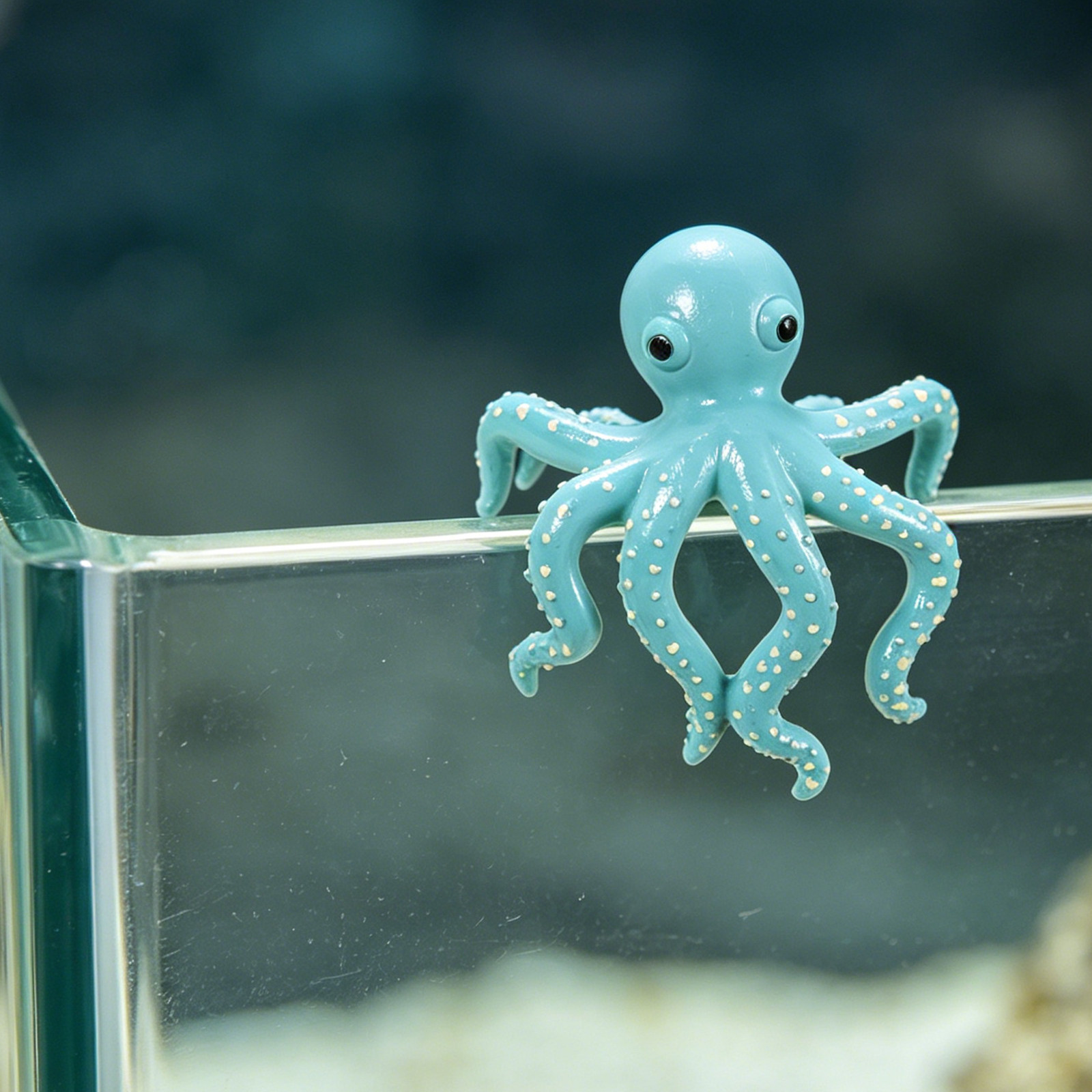 Aquarium Plant Octopus - 등반하는 문어 조각상 레진 미니어처 유연한