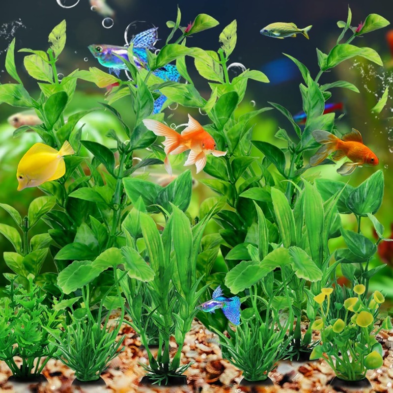 10개/세트 플라스틱 인조 수족관 식물 장식품 녹색 모 - Aquarium Plant Vine 리뷰 및 가격