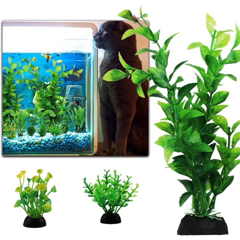 10개/세트 플라스틱 인조 수족관 식물 장식품 녹색 모 - Aquarium Plant Vine 리뷰 및 가격
