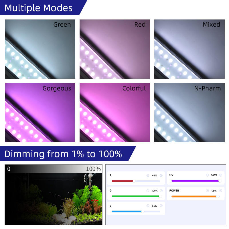 위크 아쿠아 M 시리즈 RGB+UV 수초등 블루투스 앱 - Aquarium Plant Growing 리뷰 및 가격